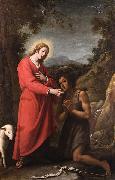 Matteo Rosselli Jesus and John the Baptist meet in their youth Spain oil painting artist